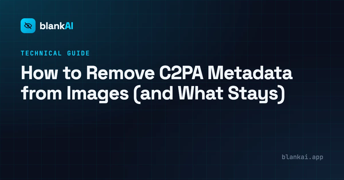 How to Remove C2PA Metadata from Images (and What Stays)