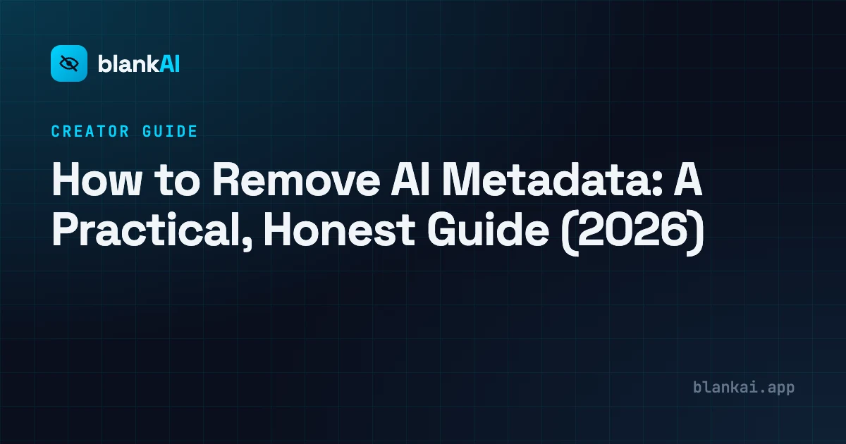 How to Remove AI Metadata: A Practical, Honest Guide (2026)